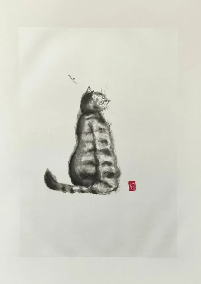 Chat et libellule