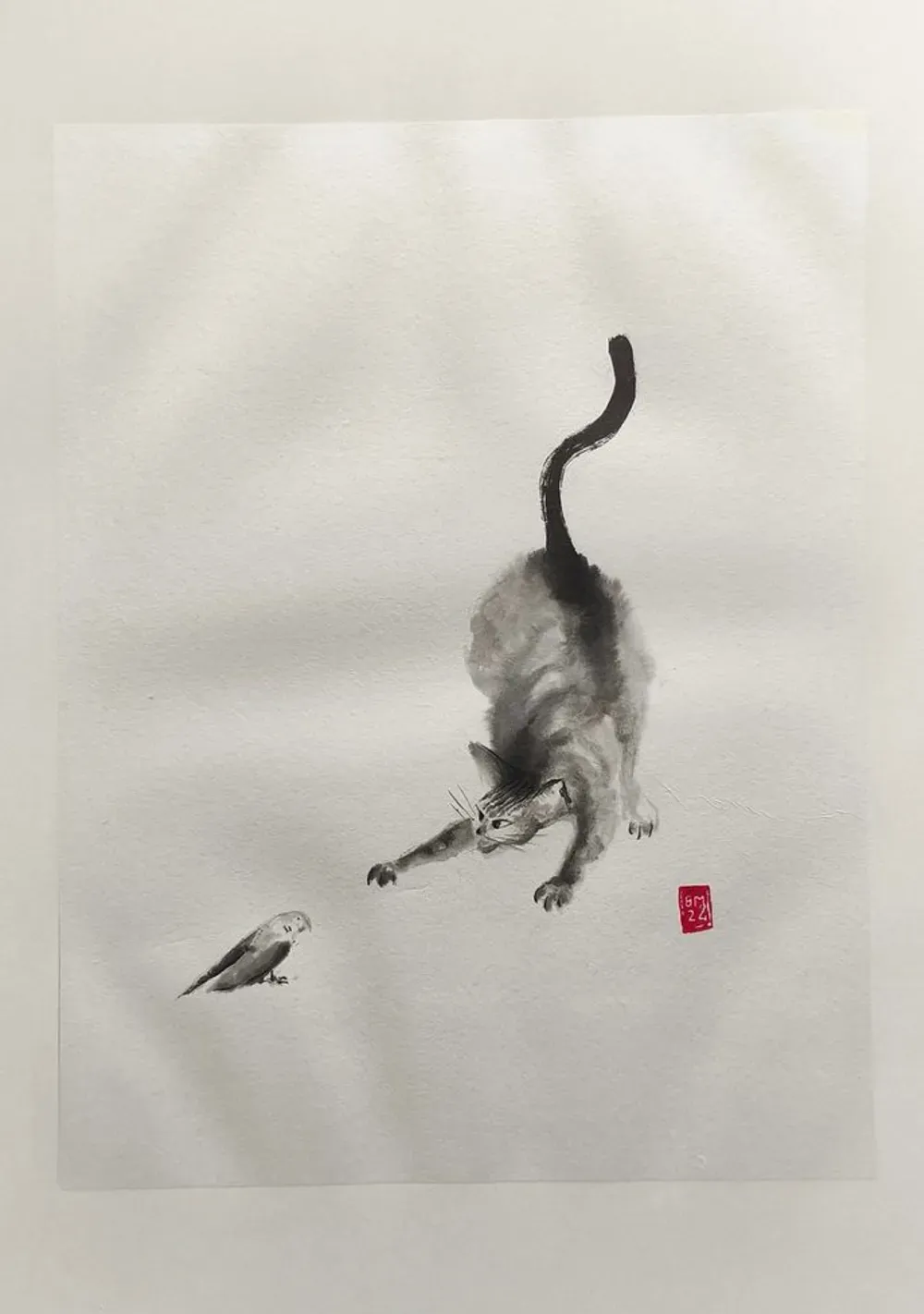 Dessin : Chat à l’affût II