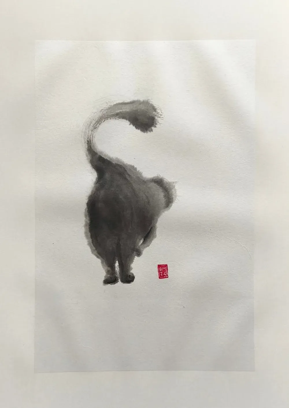 Dessin : Chat de dos II