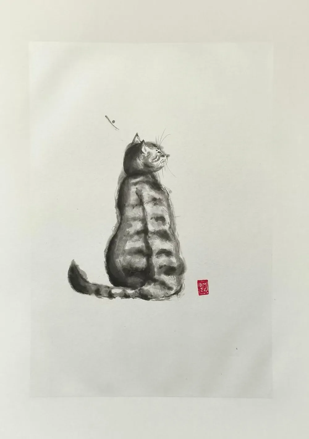 Dessin : Chat et libellule