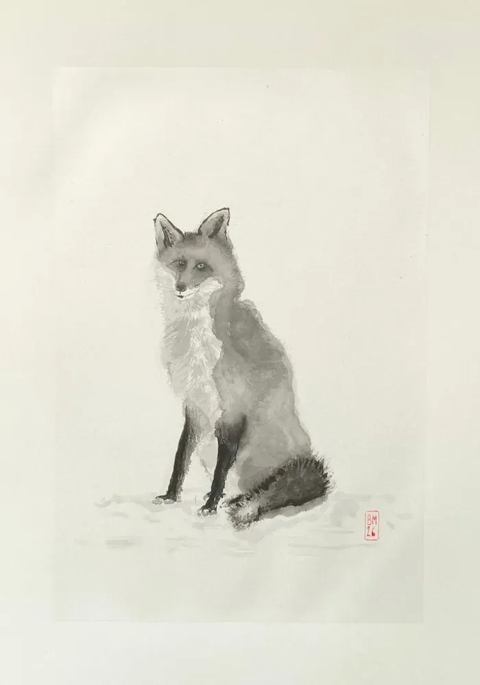 Renard assis